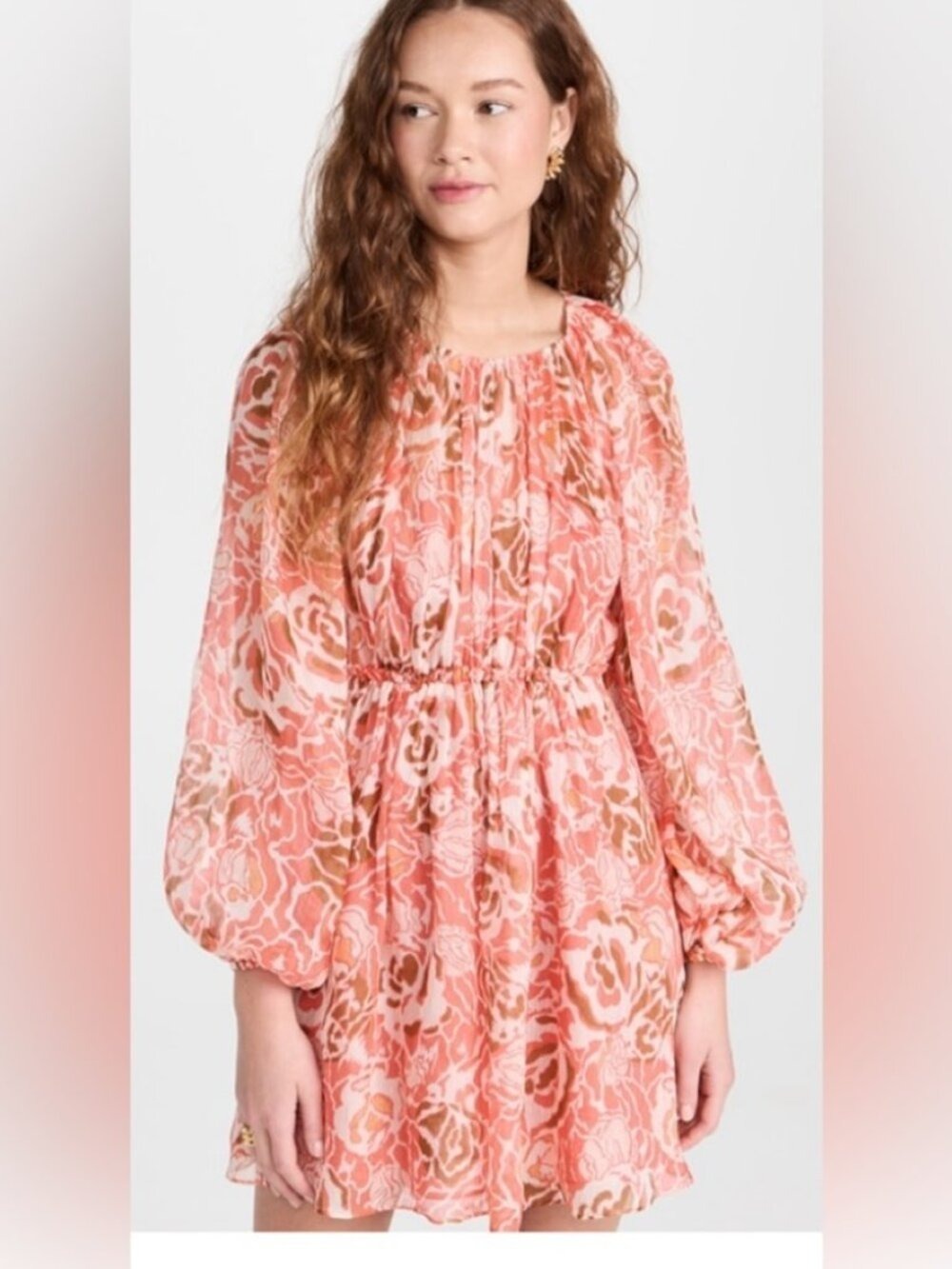 NWT Tanya Taylor Silk Linen Blend Baloon Sleeve mini Dress size 4